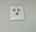 Emerald Zircon Flower Pendant Set