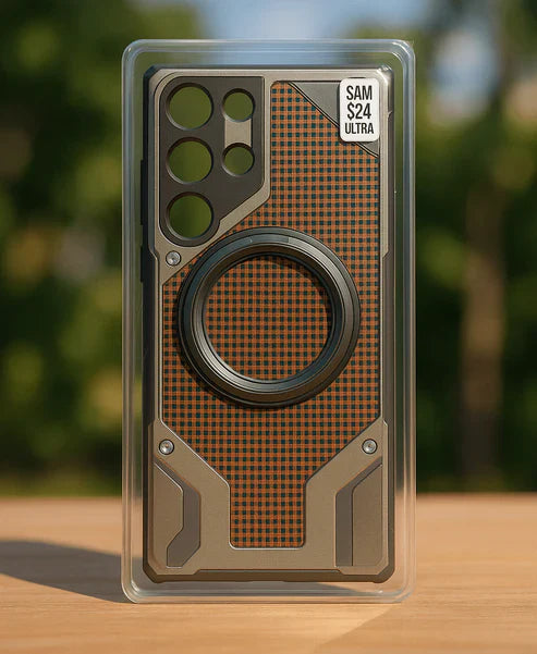 Heavy-Duty Armor Woven Back Case – Magnetic Ring Edition